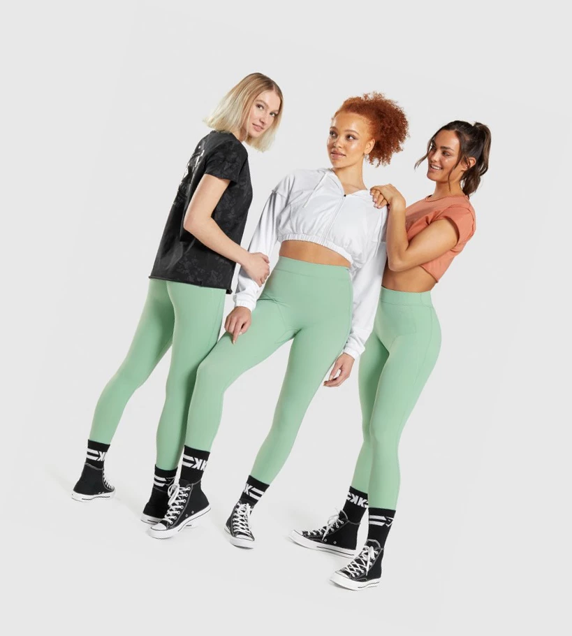 Gymshark KK Fit 7/8 High Waisted Leggings Dame Grønn | TVAWZL048