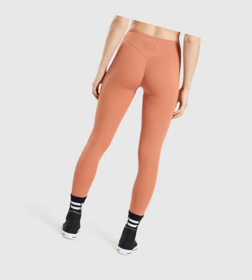 Gymshark KK Fit 7/8 High Waisted Leggings Dame Oransje | ZXEQKT405