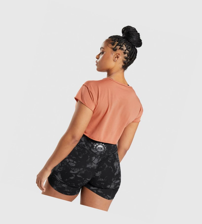 Gymshark KK Fit Raw Crop Top Gensere Dame Oransje | WEYNGU357