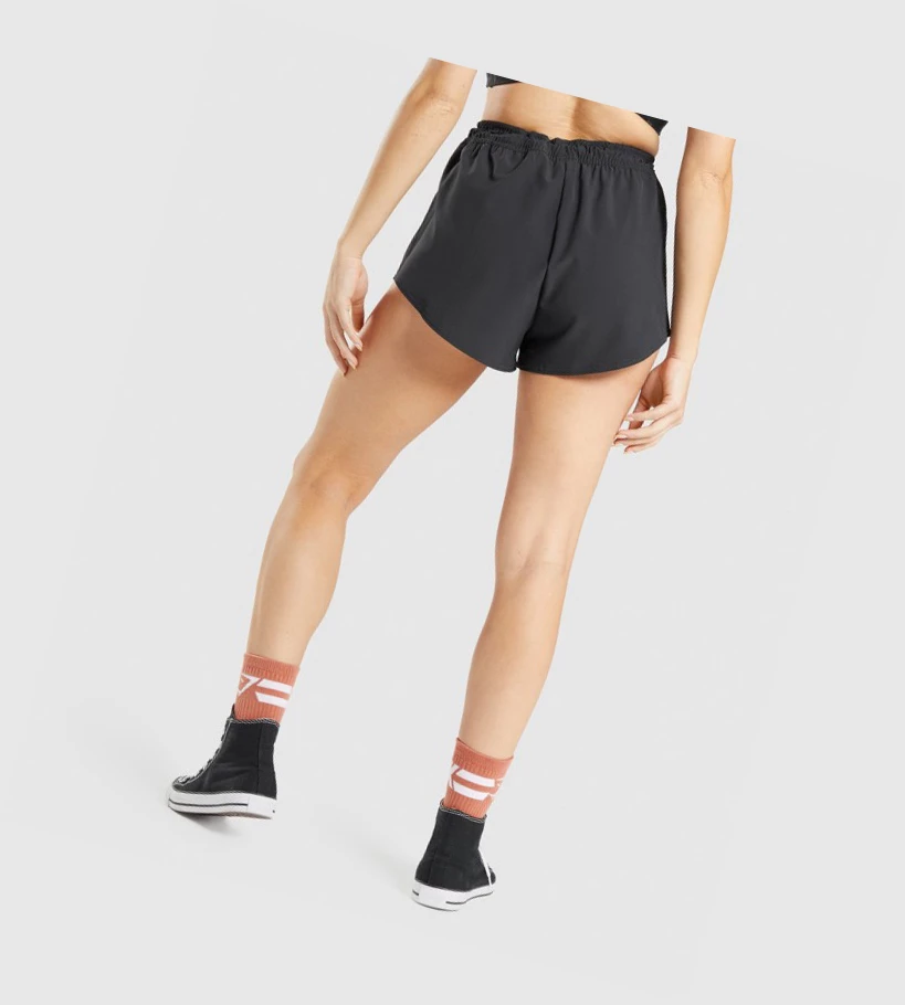 Gymshark KK Fit Woven Shorts Dame Svarte | XSLKDN805