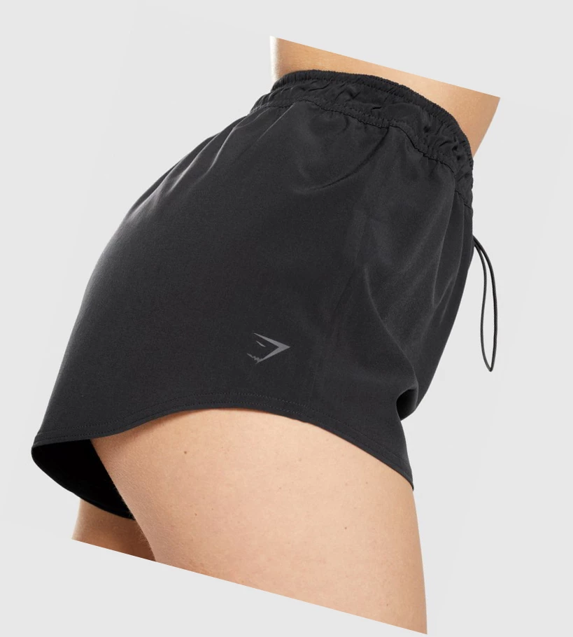 Gymshark KK Fit Woven Shorts Dame Svarte | XSLKDN805