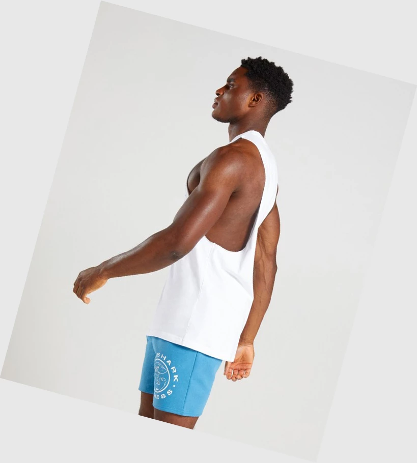 Gymshark Legacy Drop Arm Singlet Herre Hvite | NOEILX051