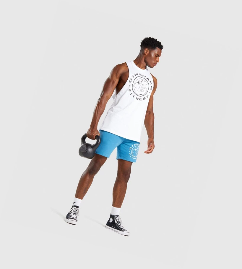 Gymshark Legacy Drop Arm Singlet Herre Hvite | NOEILX051