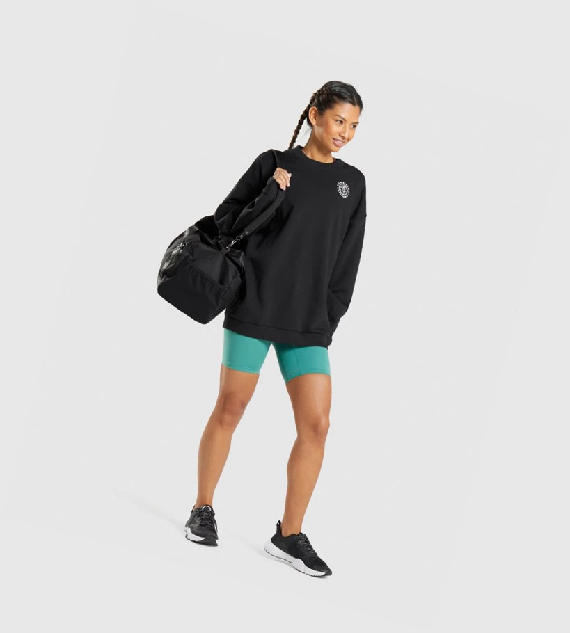 Gymshark Legacy Grafiske Sweatshirt Klær Dame Svarte | IHGVYN837