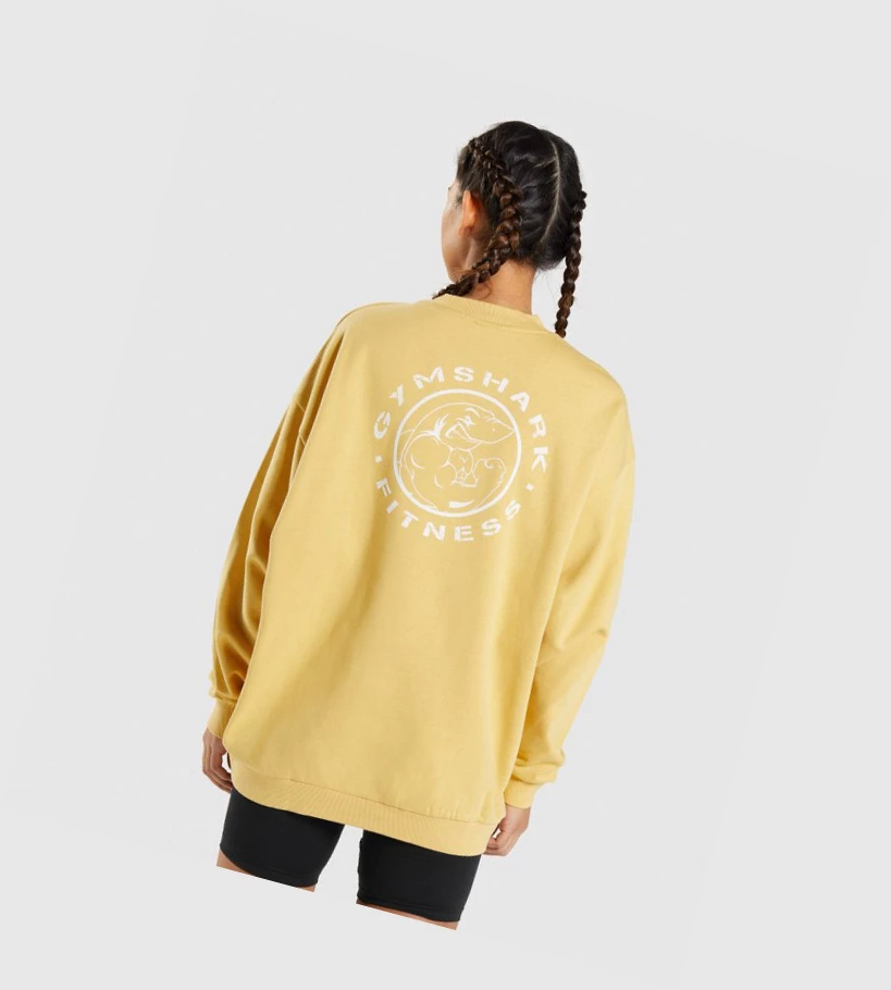 Gymshark Legacy Grafiske Sweatshirt Klær Dame Gul | POIRFL280