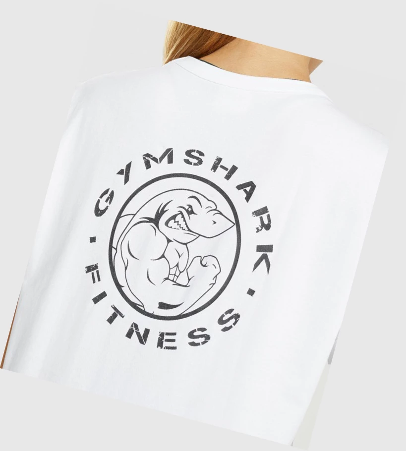 Gymshark Legacy Grafiske T-skjorte Dame Hvite | UXLODR835