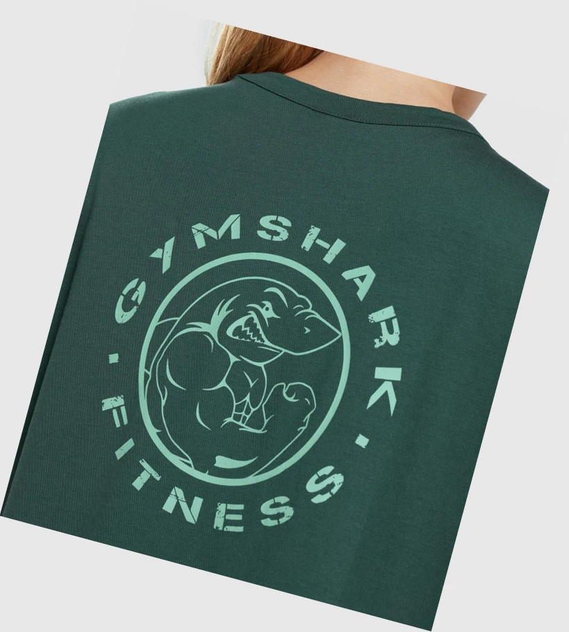 Gymshark Legacy Grafiske T-skjorte Dame Mørke Grønn | ZFBXGP761