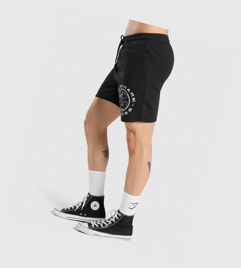 Gymshark Legacy Shorts Herre Svarte Hvite | OXJMAT254