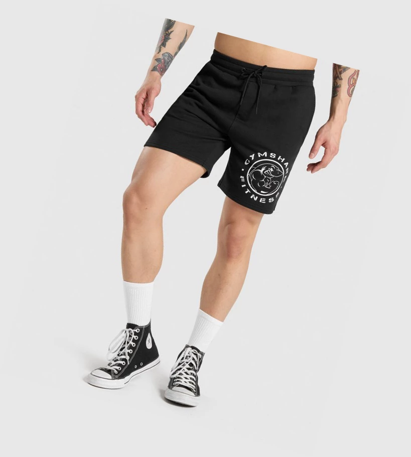 Gymshark Legacy Shorts Herre Svarte Hvite | OXJMAT254