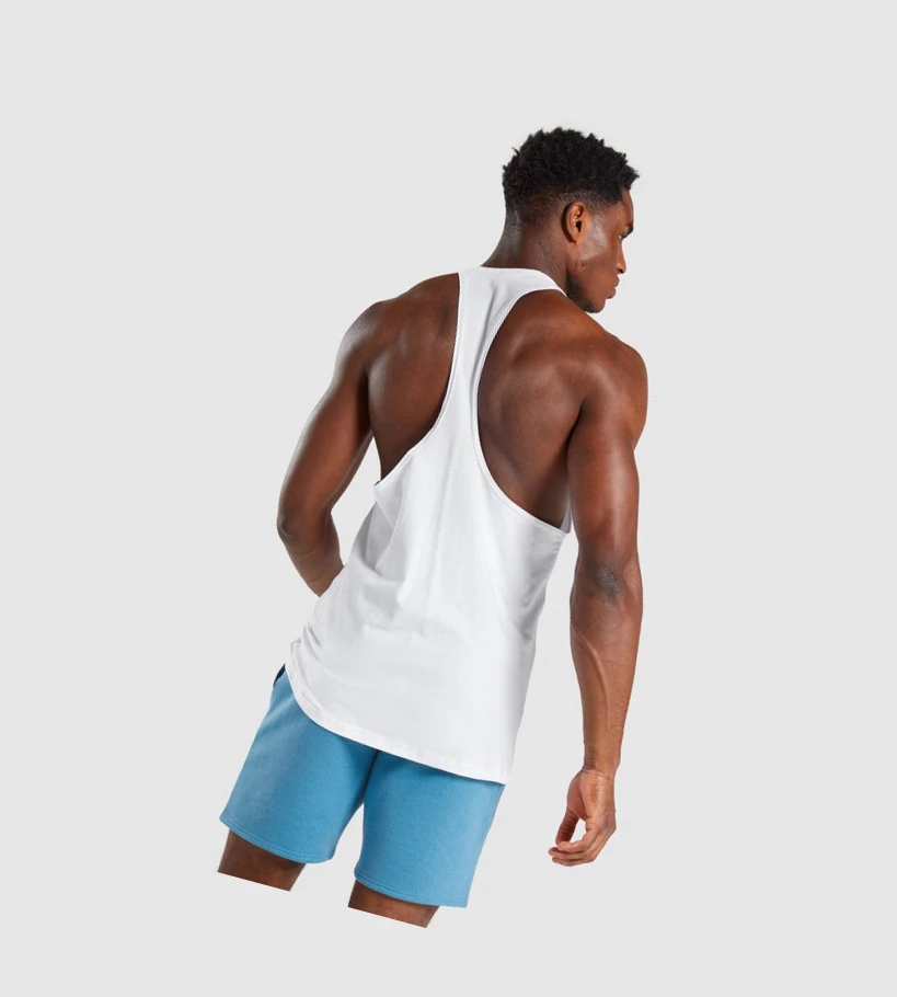 Gymshark Legacy Singlet Herre Hvite | TLSYBO306