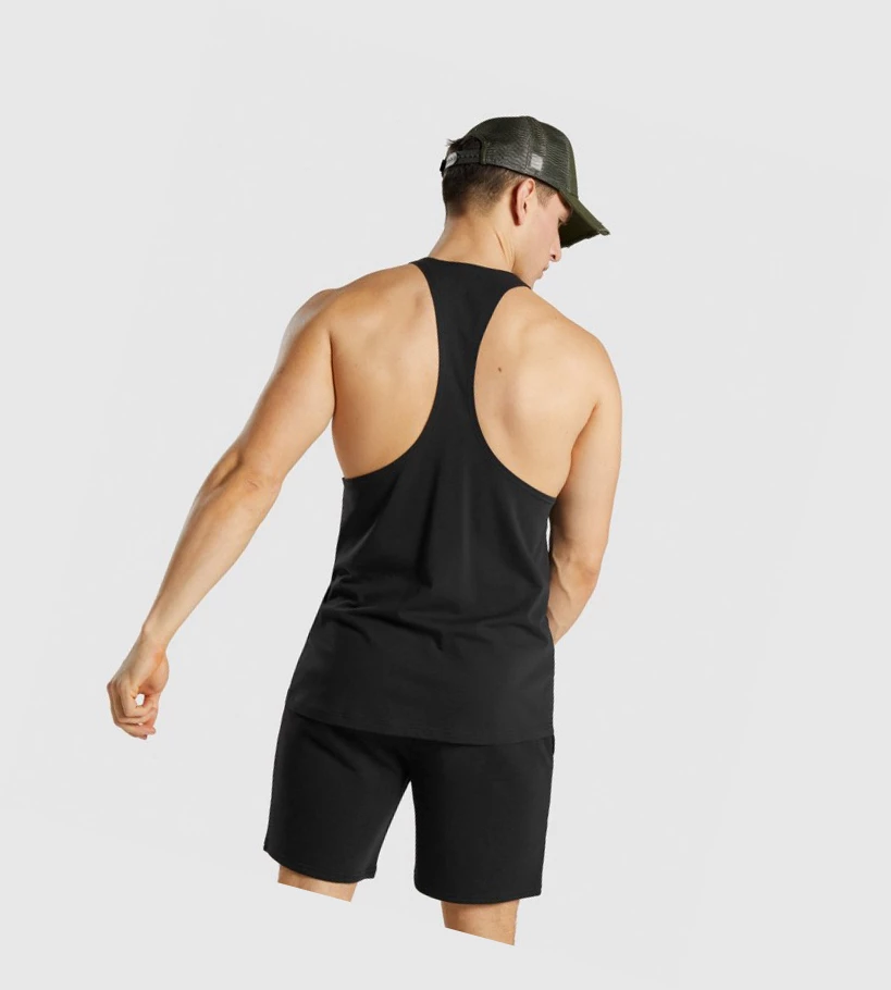 Gymshark Legacy Singlet Herre Svarte Hvite | QLRKIY847