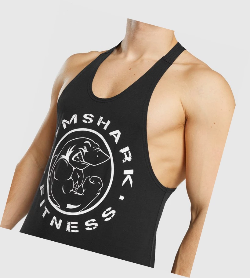 Gymshark Legacy Singlet Herre Svarte Hvite | QLRKIY847