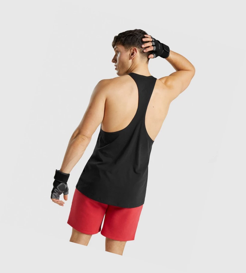 Gymshark Legacy Singlet Herre Svarte Svarte | YDXSNW054