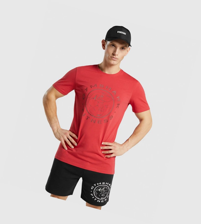 Gymshark Legacy T-skjorte Herre Rød | CLSOBT769