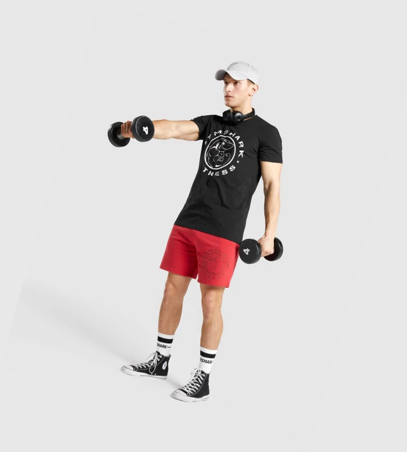 Gymshark Legacy T-skjorte Herre Svarte Hvite | SMPGNC493