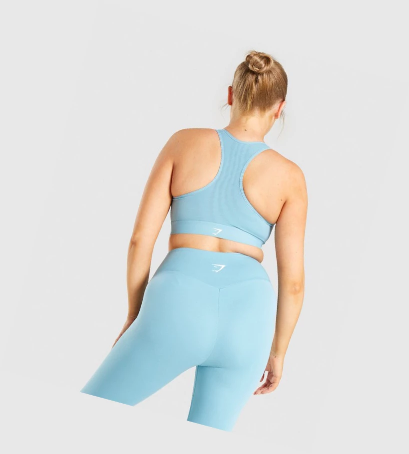 Gymshark Lette High Support Trenings Sports Bh Dame Lyse Blå | KPQAZE176