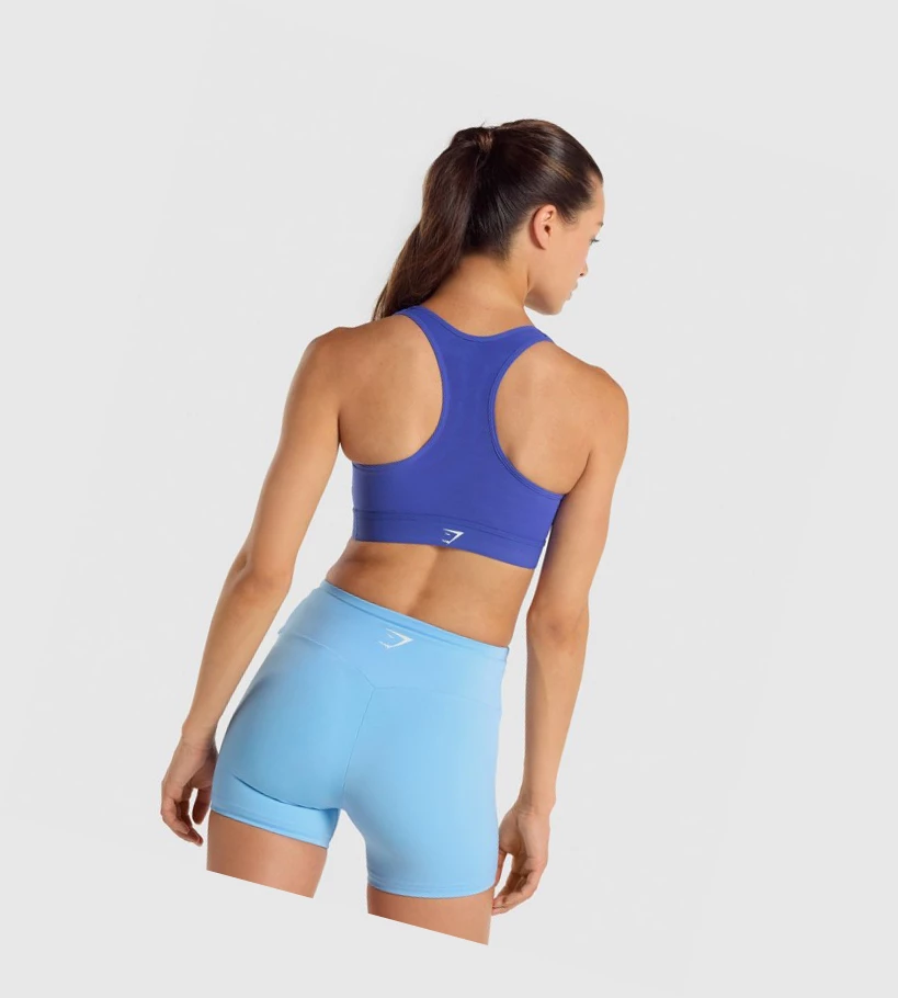 Gymshark Lette High Support Trenings Sports Bh Dame Mørke Blå | PVZCNM304