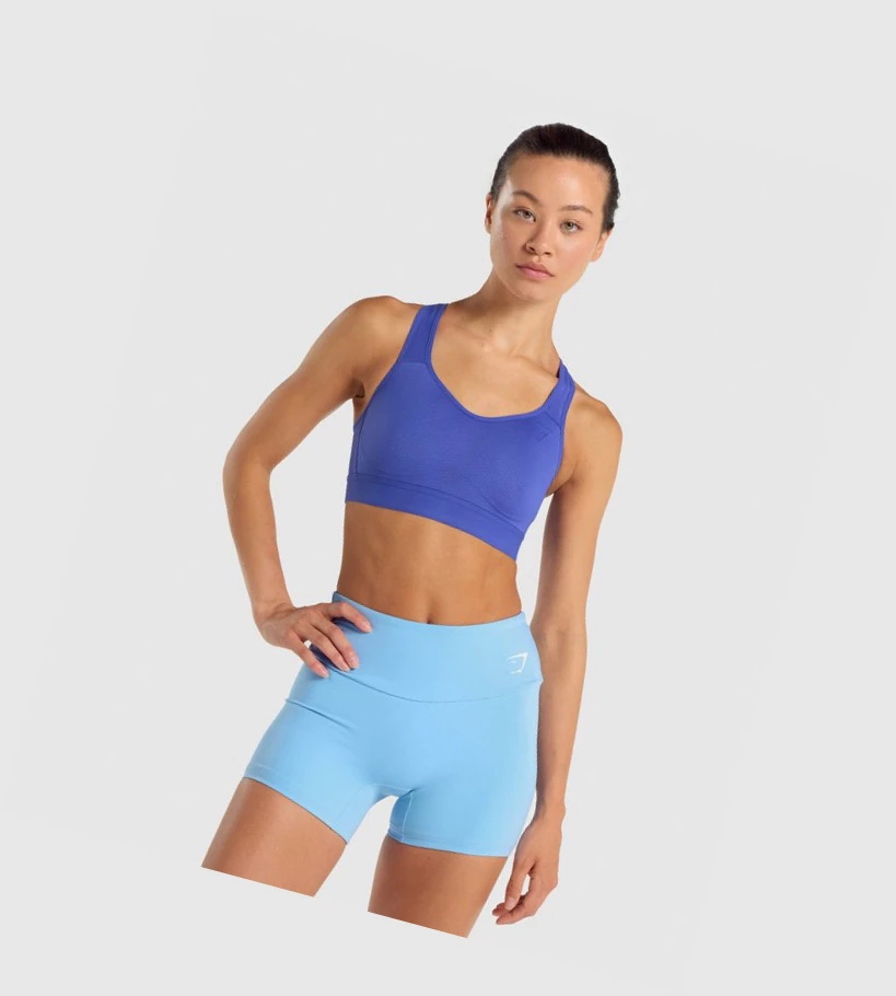 Gymshark Lette High Support Trenings Sports Bh Dame Mørke Blå | PVZCNM304