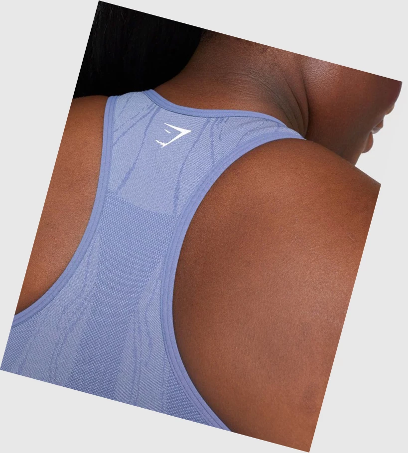 Gymshark Mercury Seamless Sports Bh Dame Blå | HJBMEA430