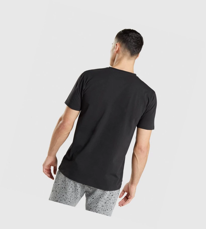 Gymshark Micro Print Block Infill T-skjorte Herre Svarte | ZOIDES396