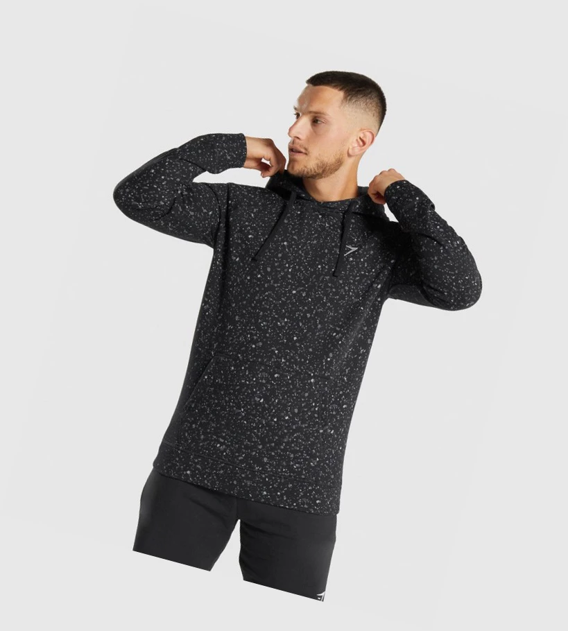 Gymshark Micro Print Klær Herre Svarte | JKPNOH683