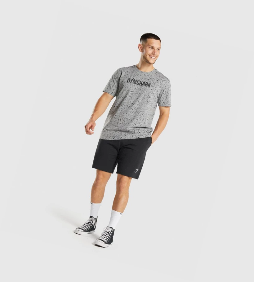 Gymshark Micro Print T-skjorte Herre Lyse Grå | VAHDSG620