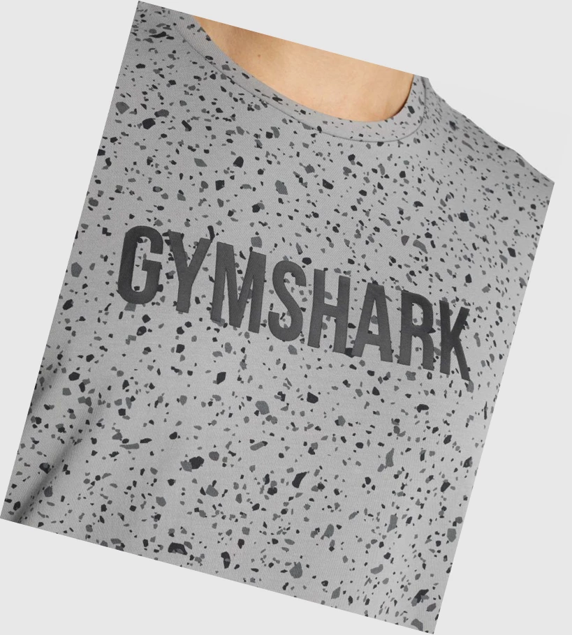 Gymshark Micro Print T-skjorte Herre Lyse Grå | VAHDSG620