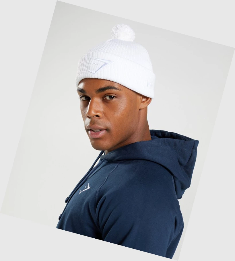 Gymshark New Era Mini Pom Headband Dame Hvite | FNEWIR342