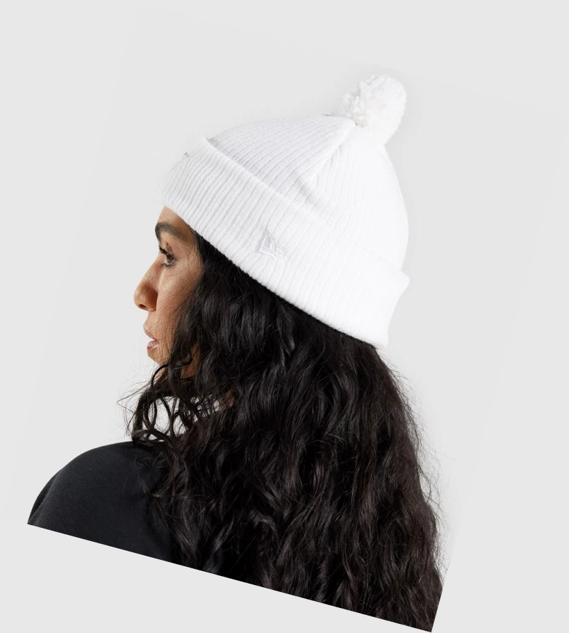 Gymshark New Era Mini Pom Headband Dame Hvite | FNEWIR342