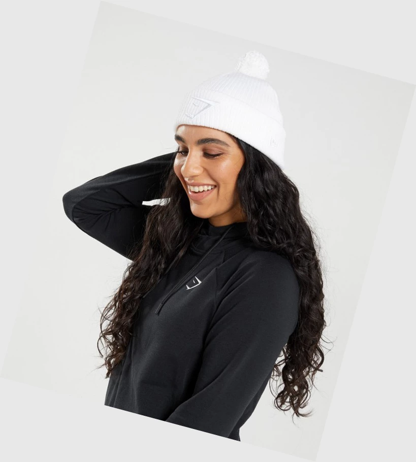 Gymshark New Era Mini Pom Headband Herre Hvite | WJXLIN324