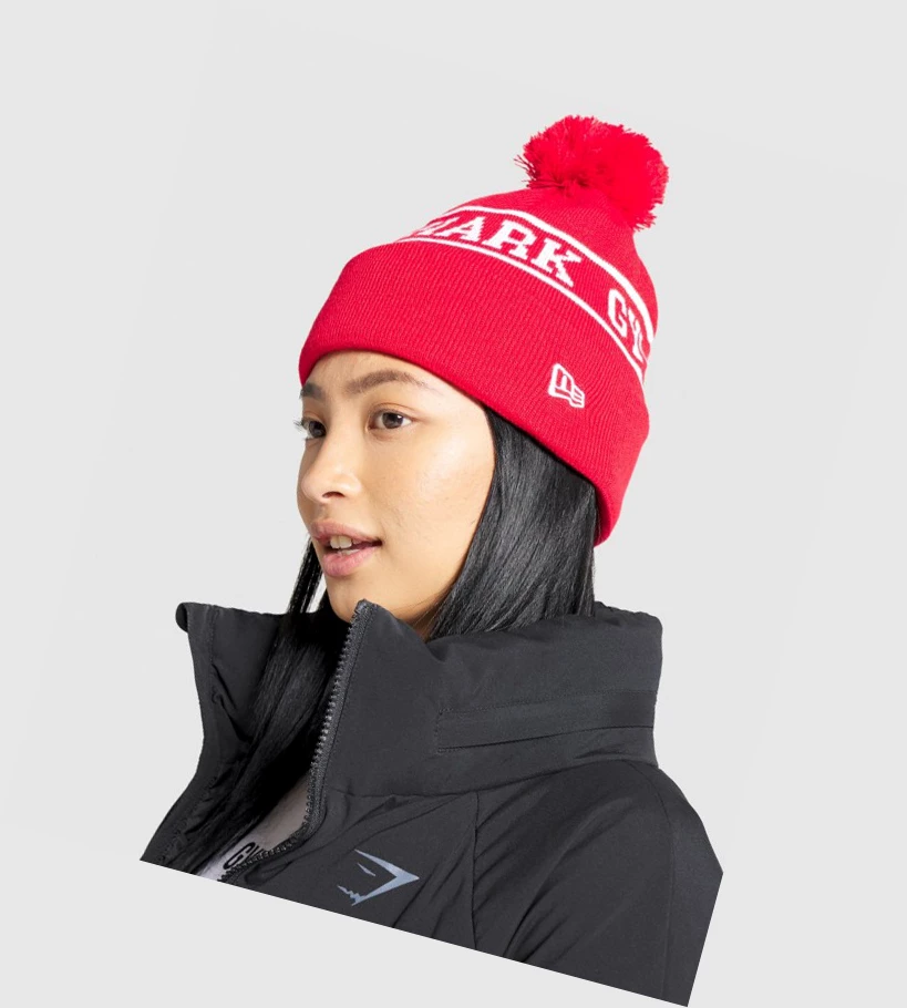 Gymshark New Era Tab Beanie Headband Dame Rød | SNFGRO751