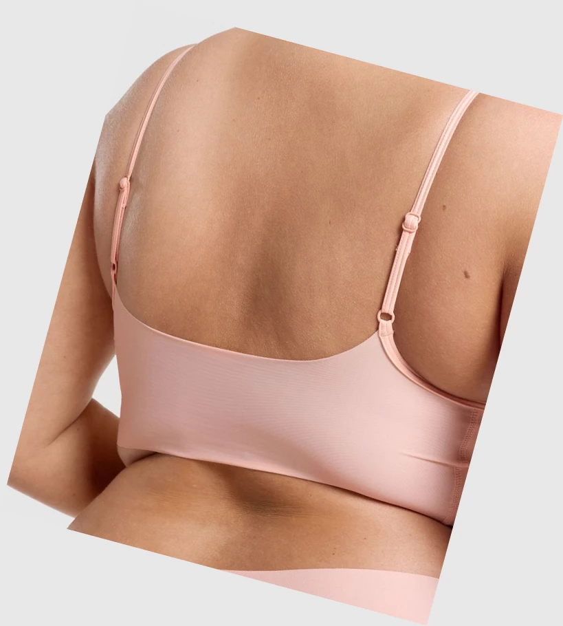 Gymshark No VPL Bralette Undertøy Dame Lyse Rosa | UTGWHO321