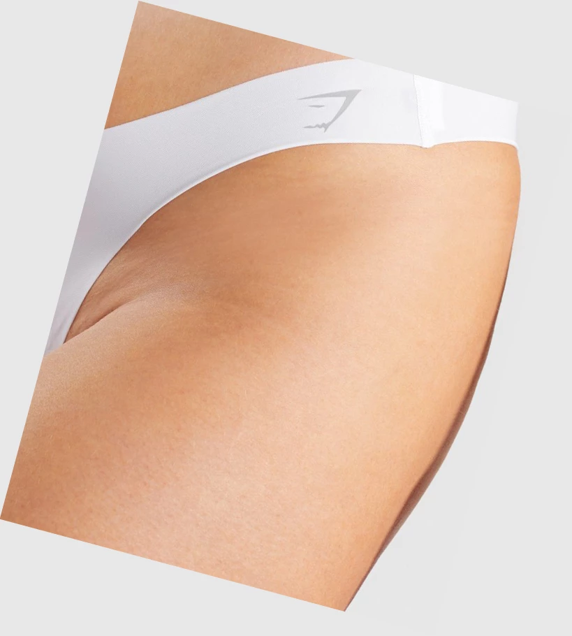 Gymshark No VPL Thong Undertøy Dame Hvite | YVBGKM582