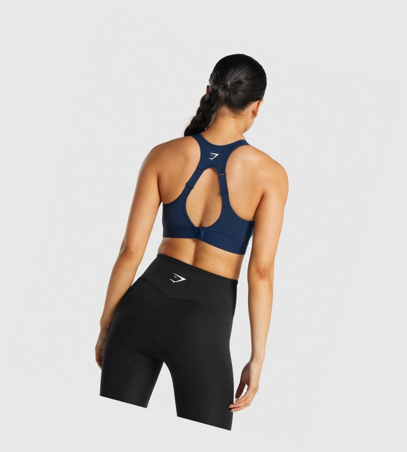 Gymshark Open Back Trenings Sports Bh Dame Marineblå | CEZVDF324