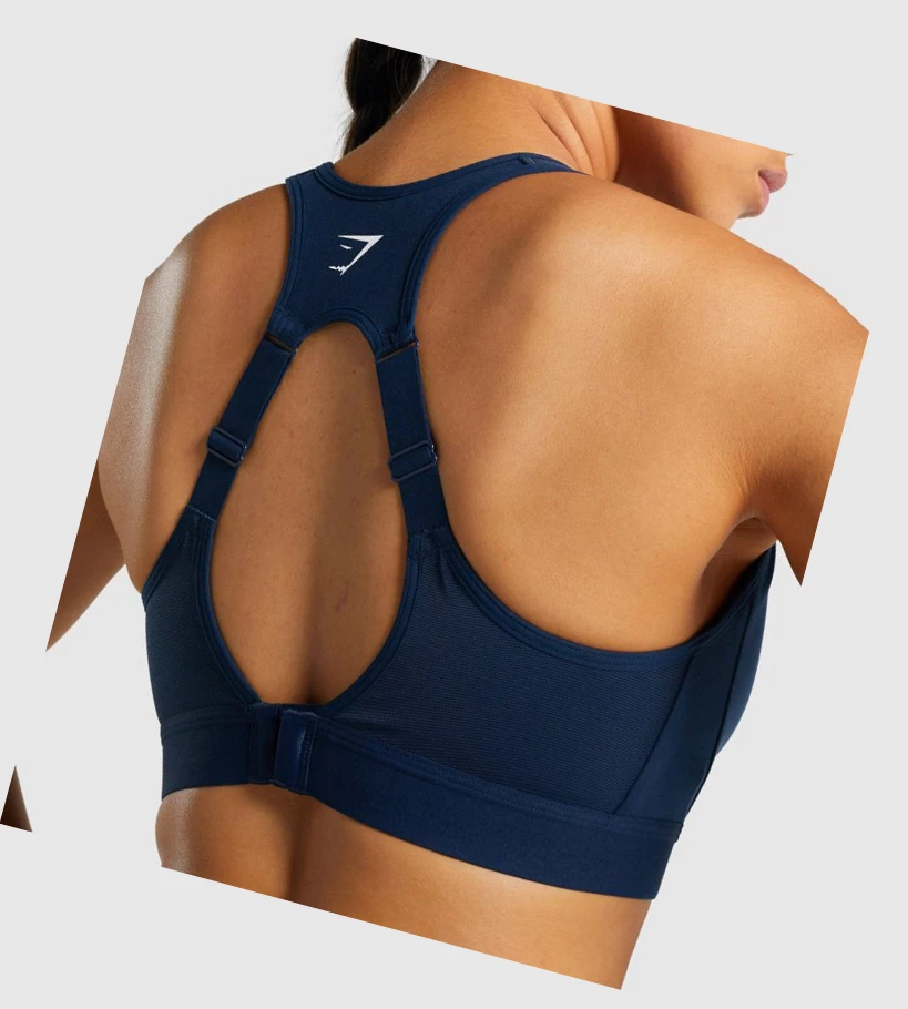 Gymshark Open Back Trenings Sports Bh Dame Marineblå | CEZVDF324