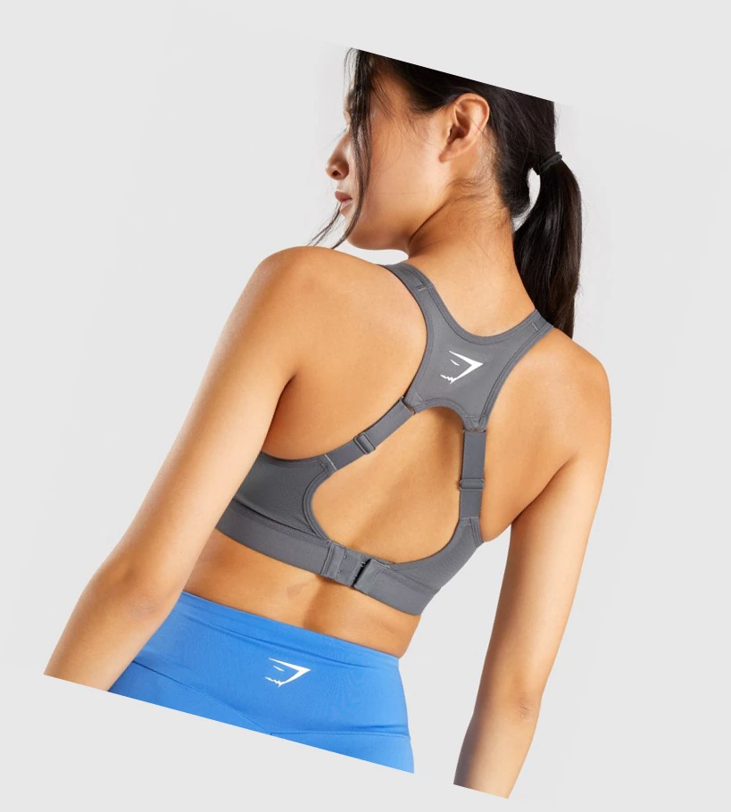 Gymshark Open Back Trenings Sports Bh Dame Grå | LQWGSU982