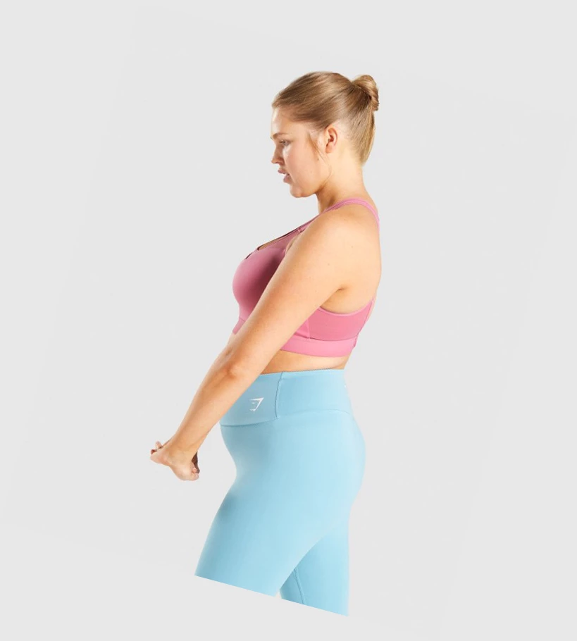 Gymshark Open Back Trenings Sports Bh Dame Rosa | OMPQYX364