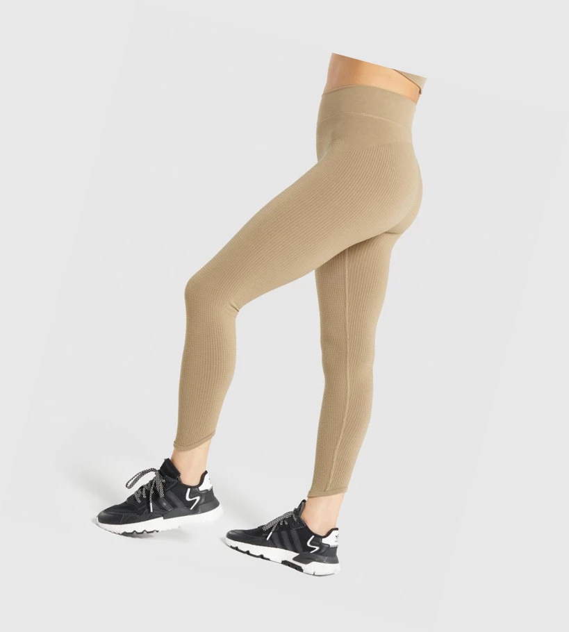 Gymshark Pause Seamless High Waisted Leggings Dame Brune | KHJTYF340