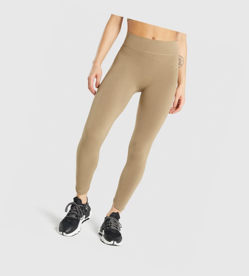 Gymshark Pause Seamless High Waisted Leggings Dame Brune | KHJTYF340