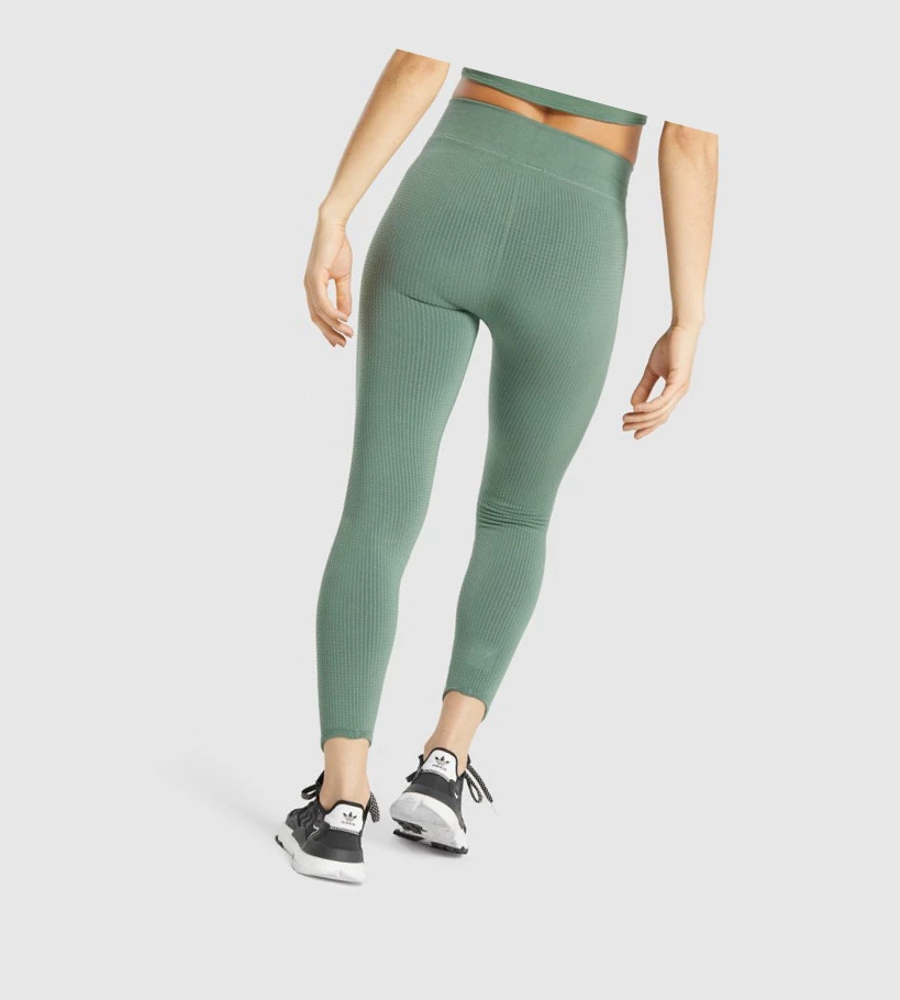 Gymshark Pause Seamless High Waisted Leggings Dame Grønn | RZYGCS926