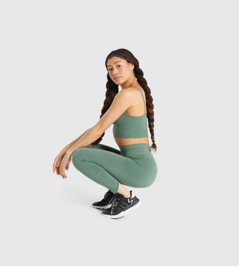 Gymshark Pause Seamless High Waisted Leggings Dame Grønn | RZYGCS926