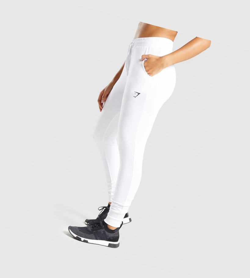 Gymshark Pippa Trenings Joggebukser Dame Hvite | WSTJMV856