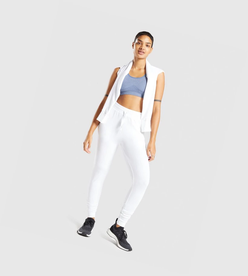 Gymshark Pippa Trenings Joggebukser Dame Hvite | WSTJMV856