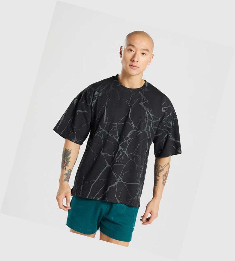 Gymshark Power Crew T-skjorte Herre Svarte | VCGJNO421