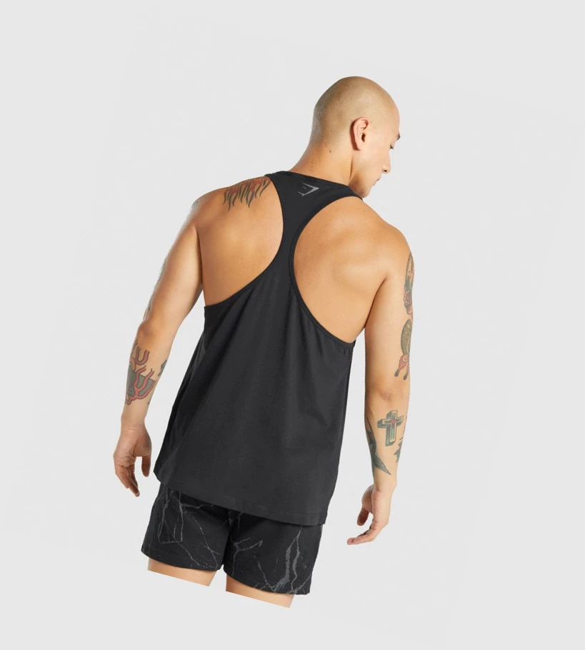 Gymshark Power Singlet Herre Svarte | VZGKLM507