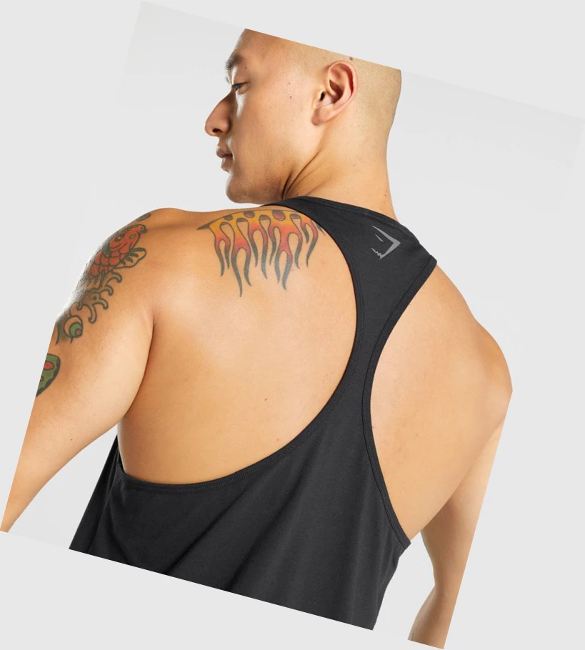 Gymshark Power Singlet Herre Svarte | VZGKLM507