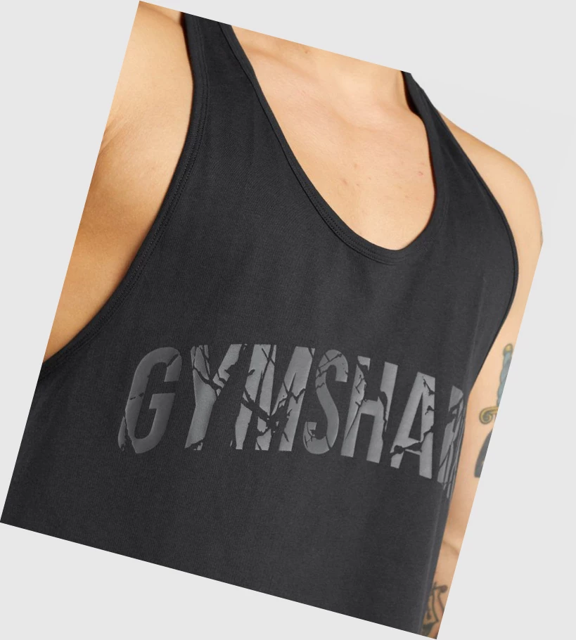 Gymshark Power Singlet Herre Svarte | VZGKLM507