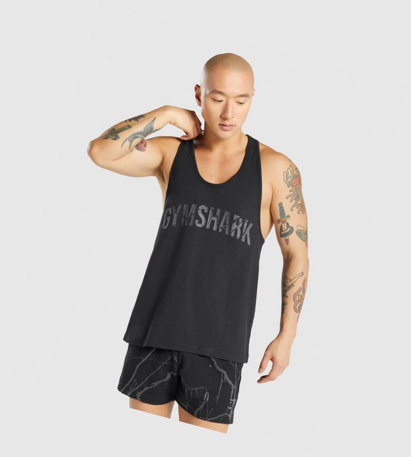 Gymshark Power Singlet Herre Svarte | VZGKLM507