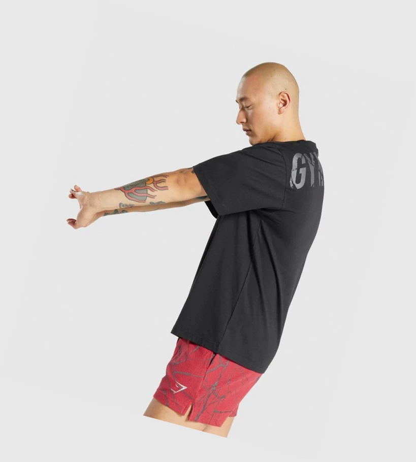 Gymshark Power T-skjorte Herre Svarte | YSDXQC270