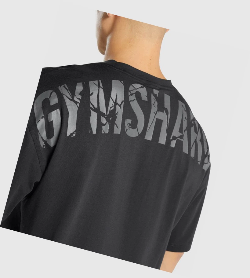 Gymshark Power T-skjorte Herre Svarte | YSDXQC270